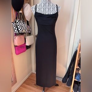 Y2K Vintage full length black dress